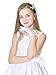 Sumind Girls Satin Gloves Kids Size Formal Gloves Bow Knot Pearl Glove for Wedding Pageant Parties (Style 2, M Size)