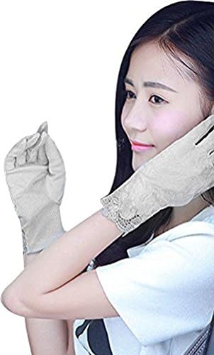 Women's Lady's Summer Outdoor Driving Gloves Anti-skid Sun Uv Protection Short Gloves, Grey