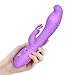 Rabbit Vibrator Dildo with Softest Dual Density Silicone Bunny Ears Curved Shaft for Clitoral G Spot Stimulation, PALOQUETH Rechargeable Waterproof Vibrator 7X 7 Vibration Modes for Women, Purple