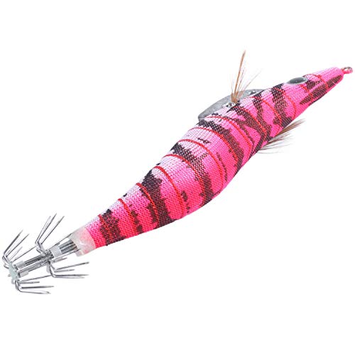 Mucjun 10 Stücke Fischk?der Set 13,5 cm 20G Tintenfisch Jigs 3,5# Haken Holz Garnelen Künstliche Angelk?der Holz… – Bild 6