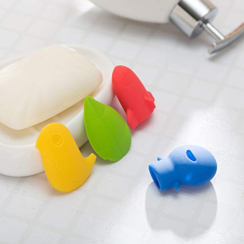 Auch 4Pcs Cute Cartoon Silicone Travel Toothbrush Holder Covers Toothbrush Case for Home, Travel, Outdoor Indoor Camping - Thumbnail 3