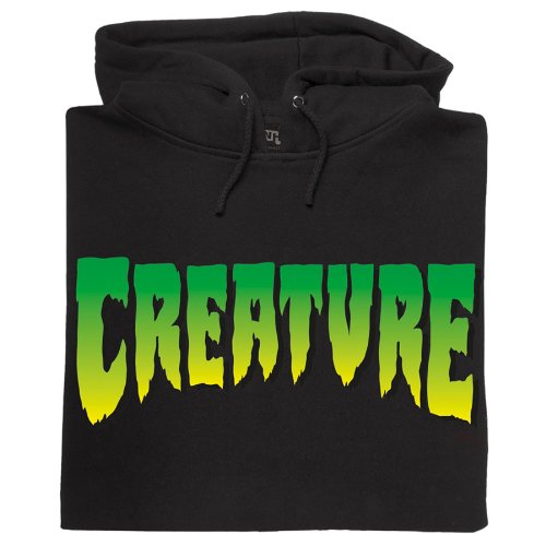 NHS Creature Logo Men's Hooded Pullover Sweats,Black,X-Large