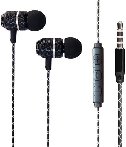 Earphones, Universal Metal Wired Bass Stereo In-ear Headphone Earphone Headset Earbuds with Remote and Mic Microphone with 3.5mm Jack - Black