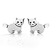 925 Sterling Silver Little Cat 13 mm Post Stud Earrings