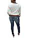 Akmipoem Women's Ribbon Stripe Patchwork Long Sleeve Pullover Tops Sweatshirt White S