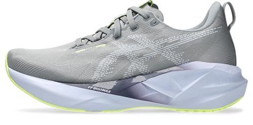 ASICS Women's NOVABLAST 5 Running Shoe, 6, Gravel/Blue Fade Image