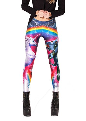 Amoluv Women's Fashion Digital Print the Unicorn Pattern Sexy Leggings 105 One Size