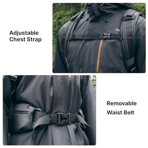 ULANZI BP10 35L Hardshell Camera Backpack, Professional Waterproof Photography Camera Case Anti Theft Travel for Photographers Unisex Drone DSLR Mirrorless Camera Lens Tripod Holder 17'' Laptop Black