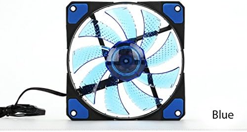 Veddha LED Case Fans - Sleeve Bearing 120mm DC 15 LED Illuminating Silent Fan for Computer Cases, CPU Coolers, and Radiators (Blue)