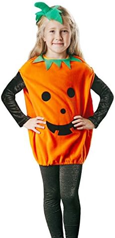 Kids Girls Pumpkin Girl Costume Squash Harvest Festival Halloween Outfit Dress Up