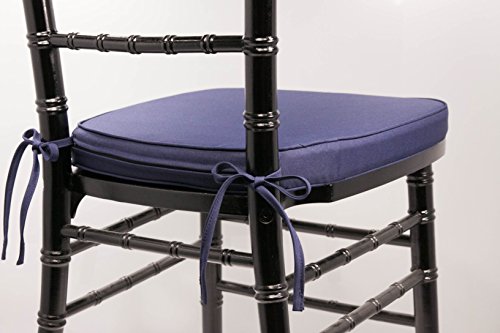 Navy Blue Chiavari Cushion with Ties by VF