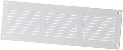 EUROPLAST 300x100mm White Metal Air Vent Grille Cover with Insect Mesh