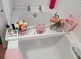 Unibos Bamboo Wood Bath Tub Rack Bathroom Shelf Tidy Tray Storage Caddy view 3