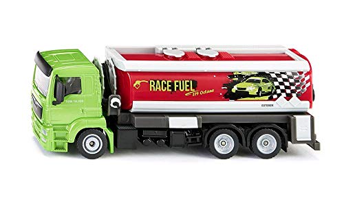 siku 2716, LKW mit Tankwagenaufbau, 1:50, Metall/Kunststoff, Grün/Rot, Ausrollbarer Tankschlauch