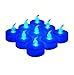 LANKER 24 Pack LED Tea Lights Candles, Flickering Blue Flameless Tealights, Long Lasting Battery Operated Fake Candles, Decoration for Halloween and Christmas (Blue - 24pcs)