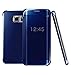 OOKOO Samsung Galaxy S7 edge Case, Mirror Smart Clear View Window Flip Case Cover For Samsung Galaxy S7 edge - Deep Blue