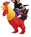 Adults Chicken Inflatable Rider Costume Carry Me Cock Fancy Dress Up Halloween Cosplay Suit