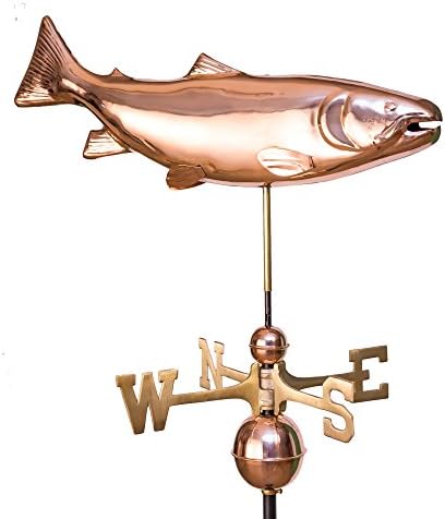 East Coast Weathervanes and Cupolas Trout Weathervane Polished Copper
