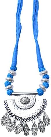 Giftpiper Threaded German Silver Necklace Pendant-Turquoise 4