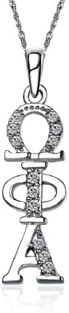 Omega Phi Alpha Vertical Silver Lavalier (OPA-P001)