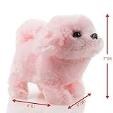 Toysery Puppy Plush Dog Toy for Kids - Puppy Toy , Walks, Barks - Battery Operated (Pink)