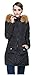 Orolay Women's Down Jacket with Faux Fur Trim Hood Black L