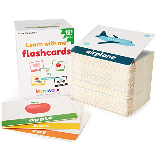 LearnWorx Toddler Flash Cards 101 Baby Flash Cards 202 Sides