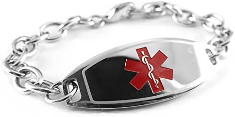 My Identity DoctorMedical Alert Bracelet for Women, Custom Engraved Medic ID, Steel 6mm O-Link Chain