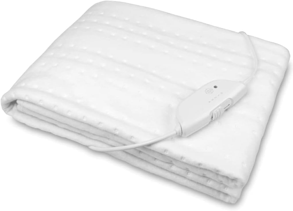 medisana HU 674 Sottocoperta elettrica 150 x 80 cm Spegnimento automatico Protezione da surriscaldamento, 4 impostazioni di temperatura, lavabile, scaldamaterasso adatto a tutti i materassi