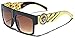 Flat Top Gold Chain Link Hip Hop Rapper Aviator Celebrity Sunglasses