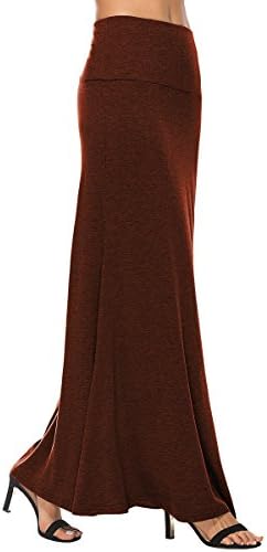 YiLiQi Women's Fashion Multicolored Print Basic High Waist Maxi Skirt - Long Skirt