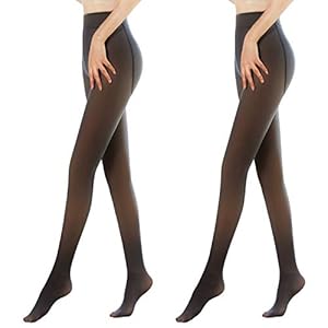 Xingsiyue Dames 2 pakjes Panty Volledige Lengte Ondoorzichtig Panty’s Naadloos Warme Fleece Footed Kousen Winter…