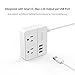 6 Outlets Power Strip with 4 USB Ports, NTONPOWER Flat Plug Extension Cord 5 Ft, Overload Protection, Wall Mount, Compact Portable Desk Charging Station for Travel, Home Office, Dorm, Nightstand,White