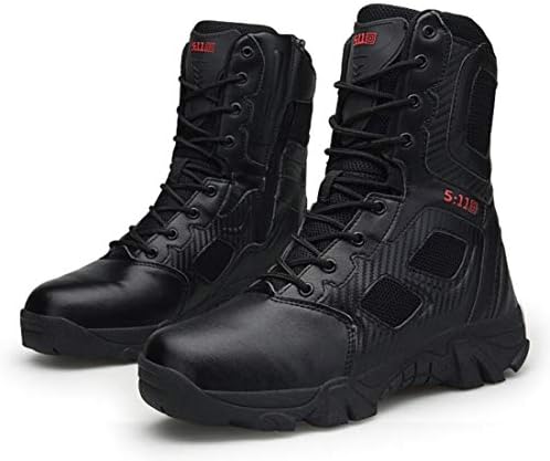 DANDANJIE Men's Hiking Boots Non-Slip Outdoor Military Boots Wear-Resistant Tactical Boots,Black,40EU
