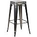 Poly and Bark Trattoria Bar Stool in Polished Gunmetal (Set of 4)