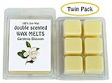 Gardenia Blossom DOUBLE SCENTED SOY WAX MELTS (Twin Pack-6.5oz). The Sweet Floral, Silky Aroma of Fresh Gardenia Flowers
