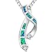 Blue Opal Jewelry Opal Necklace Opal Pendant Sterling Silver Large Ribbon Shape