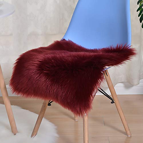 Softlife Square Faux Fur Sheepskin Chair Cover Seat Cushion Pad Super