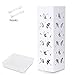 Amzdeal Umbrella Holder Umbrellas Stand Indoor Umbrella Rack for Office, Home, Free Stand for Canes, Walking Sticks, with 2 Hooks, Drip Tray, 100% Metal, Rustproof, White