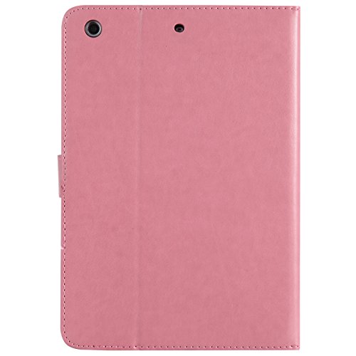 iPad Mini 2 Mini 3 Case, LittleMax(TM) Lightweight PU Leather Flip Stand Embossed Bird & Butterfly & Girl Case Smart Cover with Auto Wake/Sleep for Apple iPad Mini 3/2/1 -#3 Pink - Thumbnail 3