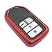 Red TPU Key Fob Cover Case Jacket Skin Glove Holder for 2021 Honda 2018 2019 2020 Accord Civic Fit Pilot Odyssey CRV Clarity CRZ HRV Ridgeline EX EXL