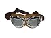 CRG Sports Vintage Aviator Pilot Style Motorcycle Cruiser Scooter Goggle T08 T08SSN Silver lens, silver frame, brown padding