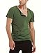 NITAGUT Mens Hipster Hiphop Holes Design T-Shirt Cotton Crewneck Tees Zipper Trim (Small(Chest 33-36), Army Green)