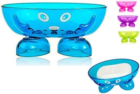 Soap Dish for Children with face and feet, to Store Jewelry While Cleaning, Very Fun soap Dish Made of Resistant Material (Blue) Offer