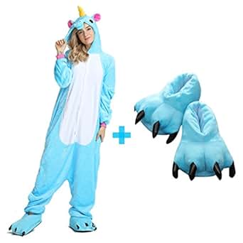 Unisex Unicorn Onesie Pajamas Animal Costume with Monster ...