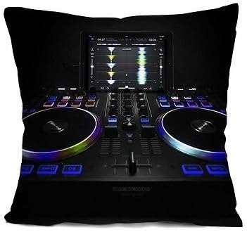 LOVEPreferred DJ MUSIC CONTROL Elegant Home Decorative Cotton Embroidered Throw Pillow Case Cotton Linen Decorative Pillow Cushion Cover 20x20 Inch