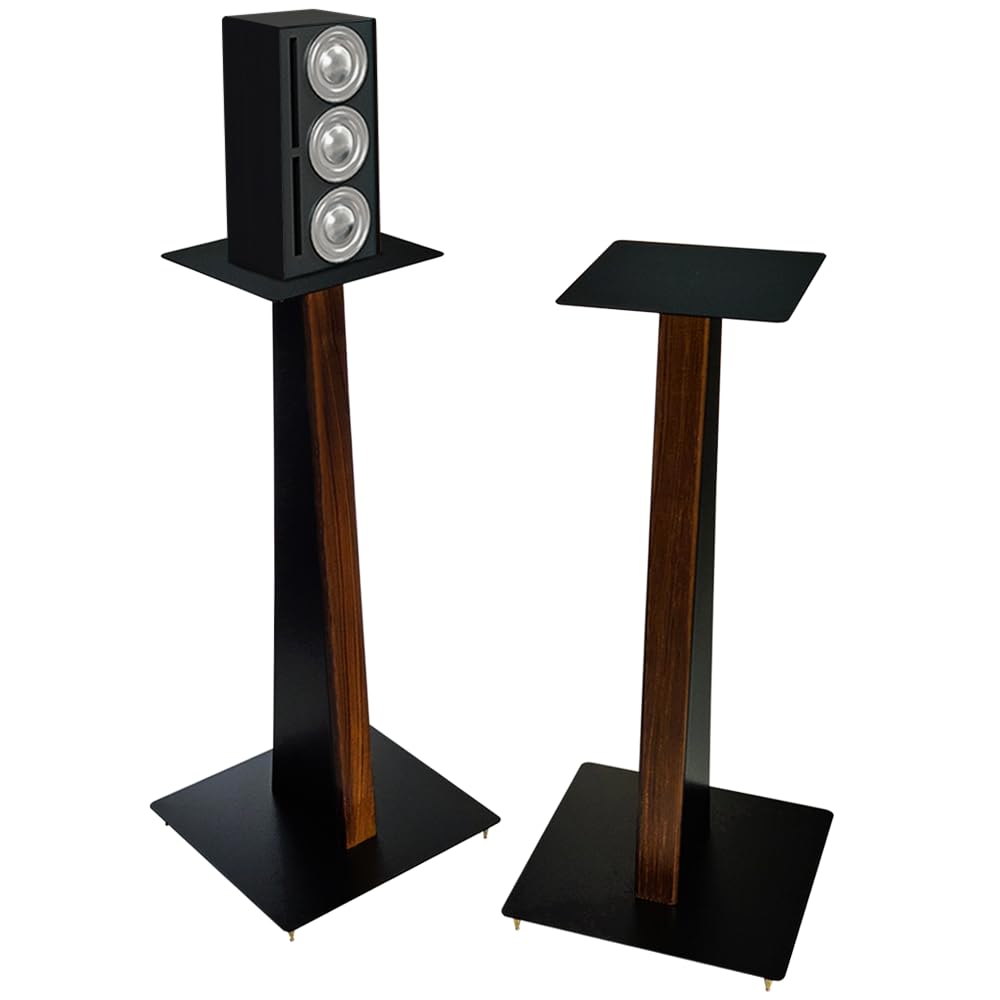 Photo 1 of J JACKCUBE DESIGN Universal Speaker Stands Pair, Heavy Duty Steel 28 Inch Floor Surround Sound Shelf for Satellite, Bookshelf Speakers, Home Theater Audio Stand - MK893A