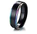 XUANPAI Personalized Custom Two-Tone Stainless Steel Weeding Ring Band Rings Lesbian Gay LGBT Pride Jewelry