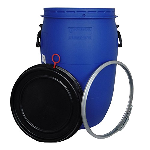 60 L, Litre, Ltr, Plastic Blue Open Top Keg, Drum, Container for