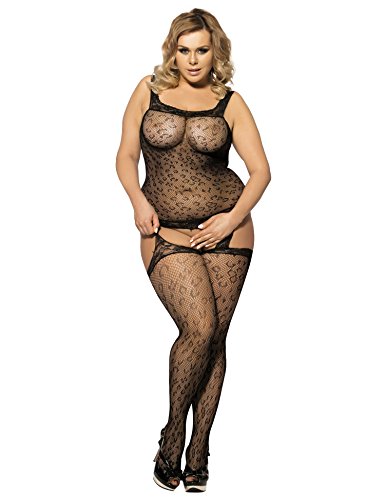 Maxde Women Sexy Lingerie Plus Size Crotchless Tights Bodysuit Body Stocking
